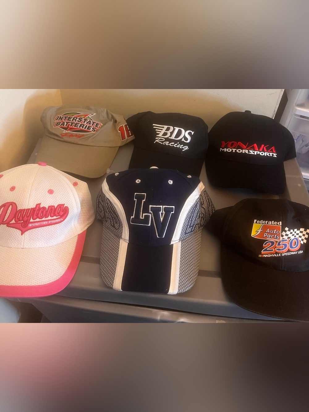 6 racing adjustable interstate racing nascar hat bundle b3  daytona interstate